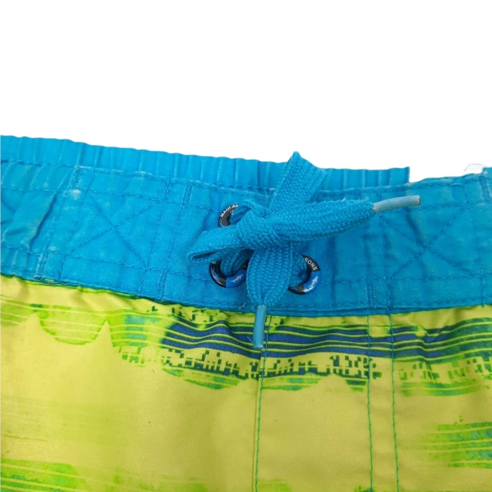 Maui and Sons Neon Yellow and Blue Swim Trunks Sz 6 Boys- Make Offer❣️ - Picture 2 of 12